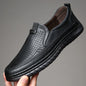 Men's Summer Hollow Slip-on Loafers, Breathable, Anti-slip & Wear-resistant, Soft Sole Casual Driving Shoes-WC886-1