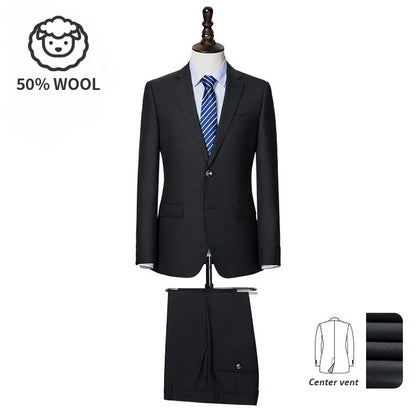Men's Premium Suit -Business Suit, Professional Formal Wear, Ideal for Work and Weddings,50% Wool,Customizable Fit with 20 Sizes