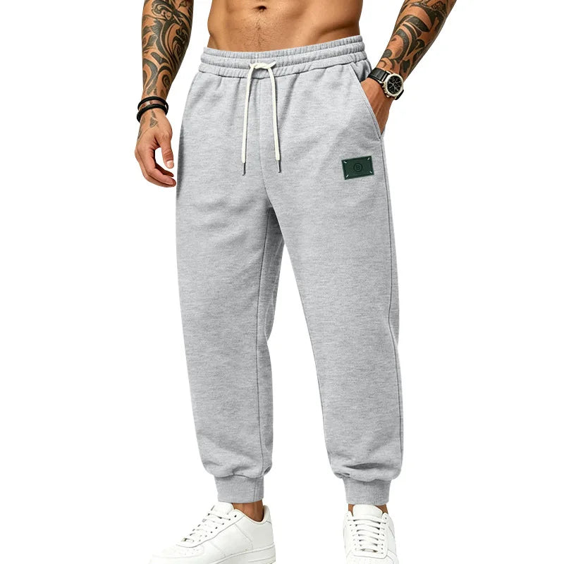 Men's Fleece Lined Jogger Pants, Autumn Winter Heavyweight Sweatpants, Drawstring Loose Fit Outdoor Sports Warm Trousers