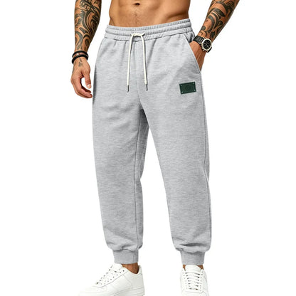 Men's Fleece Lined Jogger Pants, Autumn Winter Heavyweight Sweatpants, Drawstring Loose Fit Outdoor Sports Warm Trousers