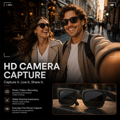 2026 New AI Smart Glasses 8MP HD Camera AI Translator Surround Sound Audio Smart Assistant 2000mAh Charging Case Smart Eyewear