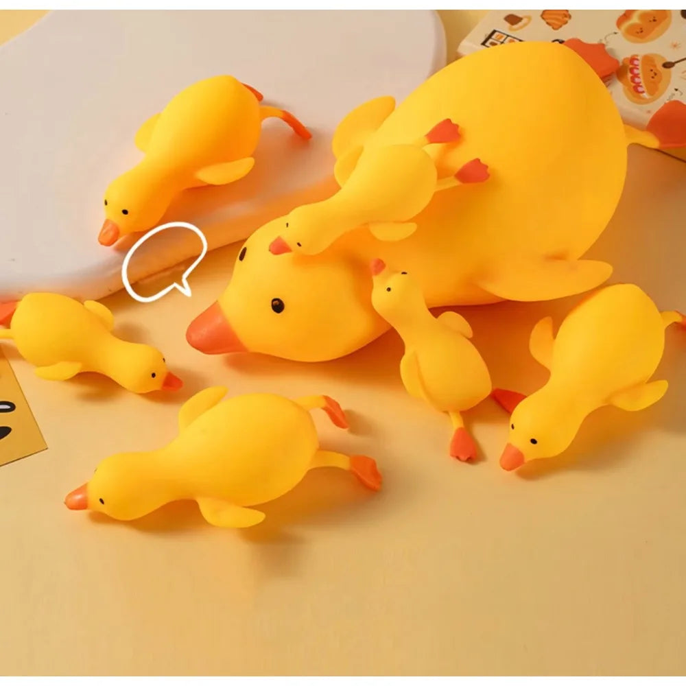 Cute Soft Duck Goose Squishy Toy Stretchable Squeeze Stress Relief Decompression Fidget Toy for Adults Best Friend Gift