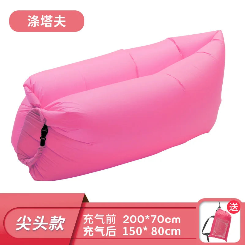 Pillow style inflatable sofa, outdoor portable lazy air sofa, foldable inflatable bed, sleeping bag