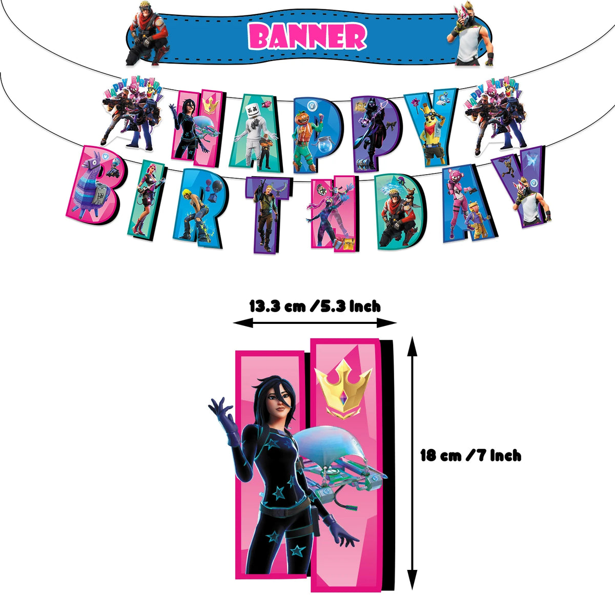 Fortnite Theme Birthday Party Decorations Shooting Game Balloon Cup Plate Tablecloth Banner Baby Shower Kid Favors Supplies Gift