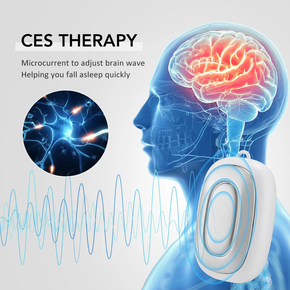 Handheld CES Sleep Aid Device for Insomnia Palm Pulse Massager Stress Relief Device Ear Clip Anxiety Pulse Pressure Relief