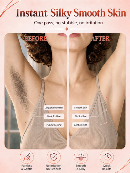 Bikini Trimmer for Women, Double Head Electric Hair Remover Shaver, Rechargeable Painless Body Groomer for Body Private Areas