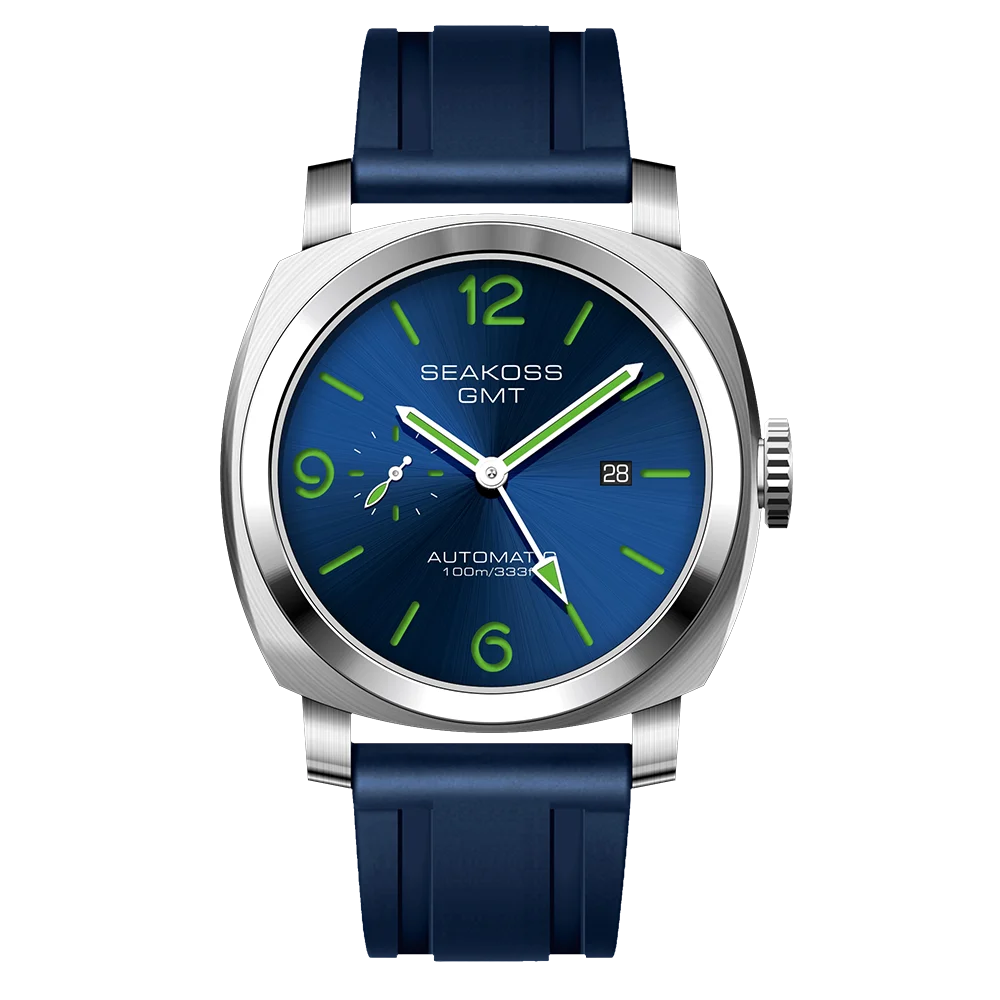 SEAKOSS GMT Super Luminous Diving Automatic Mechanical Watch Men 10ATM 1963 Seagull st2557 Movement Calendar Sapphire Wristwatch