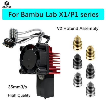 For Bambu Lab P1S Hotend Complete Assembly Upgrade Hardened Steel Extruder Kit For X1 X1C P1P P1S Fan Nozzle X1 Carbon Hot End