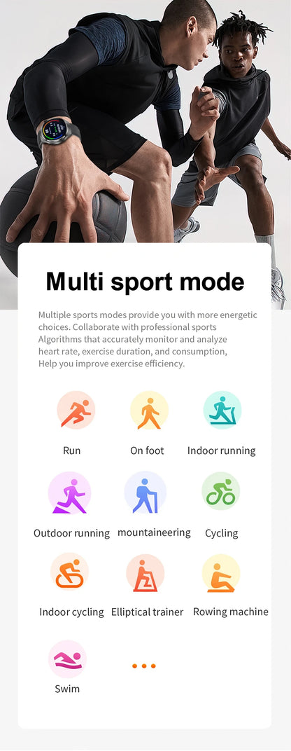 LIGE Men's Smart Watch Outdoor Sports Watches Heart Rate Blood Oxygen Monitoring Motion Trajectory Bluetooth Call Smartwatch