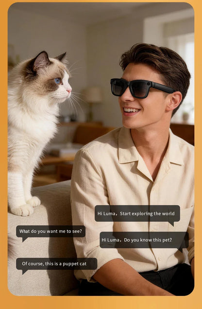 2026 New Smart Glasses 800W HD Camera AI All Things Recognition Recording and Video Calling Real-time Translation Smart Glasses