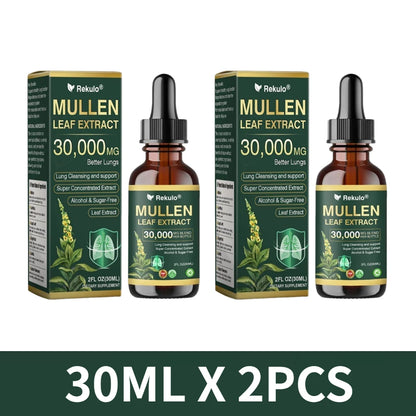 30000mg Mullein Leaf Herbal Drops, Lung Detox Cleansing Formula, Fast Absorption Natural Respiratory Health Maintenance