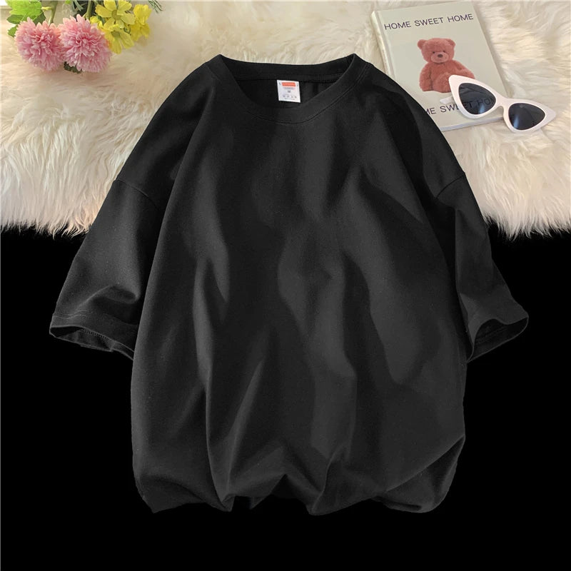 Summer 100% Cotton T Shirts,Short Sleeve Crew Neck Tops,Oversize Tee,Soft T Shirt for Women