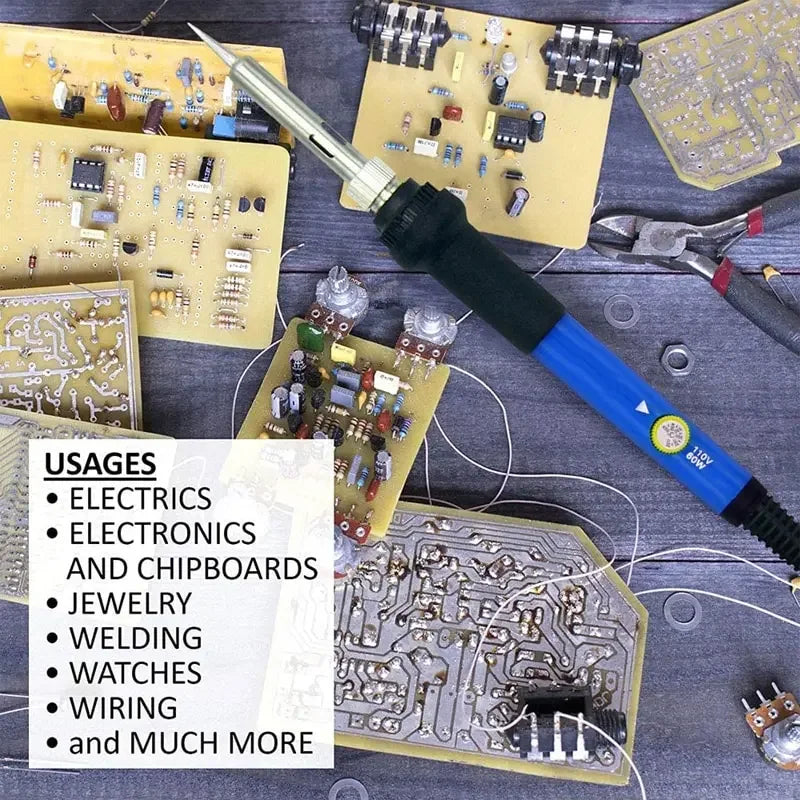 60W Soldering Iron Adjustable Temperature Electric Solder Iron Rework Station Mini Handle Heat Pencil Welding Repair Tools
