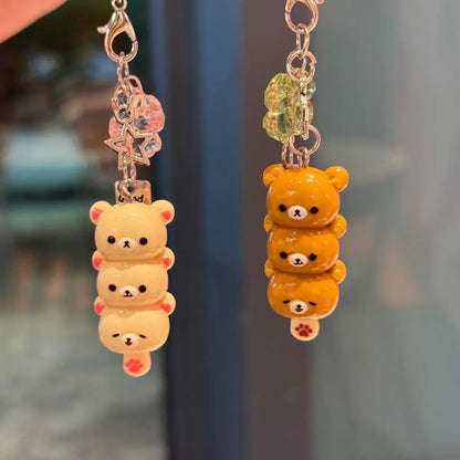 Śliczny Miś Zawieszka do Telefonu Kawaii Anime Brelok Akcesoria do Kluczy Plecak iPhone 17Promax Airpods Ins Korea Nowy Y2K