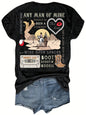 Western Country Music Women's Tee - Cowboy Retro Graphic Black Top