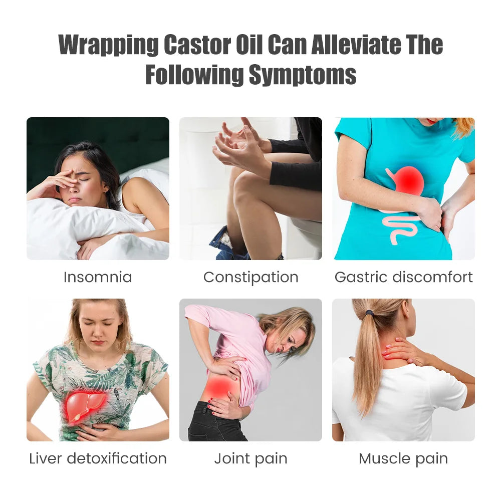 Castor Oil Pack Waist Wrap Organic Oil Compression Wrap Self Conditioning Improvement Supplies For Bowel Movements Digestion