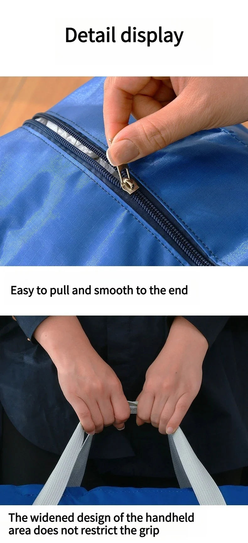 Large-capacity luggage storage bag, foldable portable travel bag, moving clothes packing bag with pull handle
