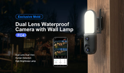 Kamera uliczna OKAM PRO 2w1, HD 6MP, Wi-Fi, CCTV, dwuobiektywowa kamera zewnętrzna, wodoodporna, śledzenie ruchu, noktowizor, PTZ
