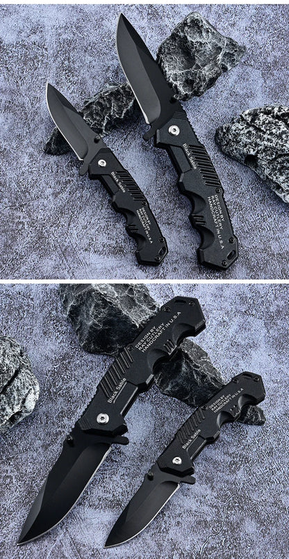 High-hardness outdoor folding knife, portable small straight knife for camping, stainless steel pocket knife, men's fruit knife
