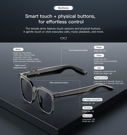 2026 New 8MP 4K Camera AI Glasses Men Photo&Video Caputure 16GB Memory 130+Translation Glasses Waterproof Smart Sunglasses Women