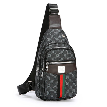 2025Men's Casual Messenger Bag Multi-Pocket Crossbody Shoulder Bag Lightweight Chest Bag with Port & Earphone Hole
