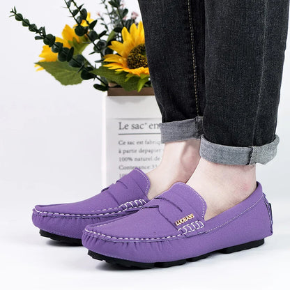 Men's Sleek Metal-Buckle Driving Loafers, Men's Daily Casual Slip-On Footwear, Men's Reinforced Abrasion-Resistant Footwear