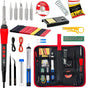 60W LED Soldering Iron Kit, 21-in-1 Fast Heating, 5 Tips, Stand, Pump, Wire Stripper, for Electronics Repair DIY 120V