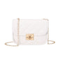 New personalized diamond grid women's bag, fashionable single shoulder cover lock small square bag, elegant and simple chain bag