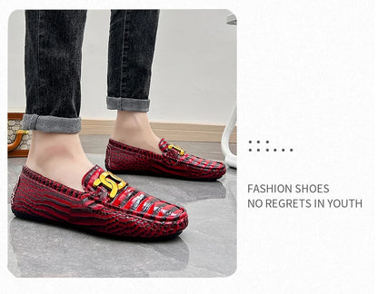 Man Shoes Leather Casual Shoes for Man Luxury Hand Sewn Fashion Flats Summer Breathable Outdoor Male Slip on Loafers Designer