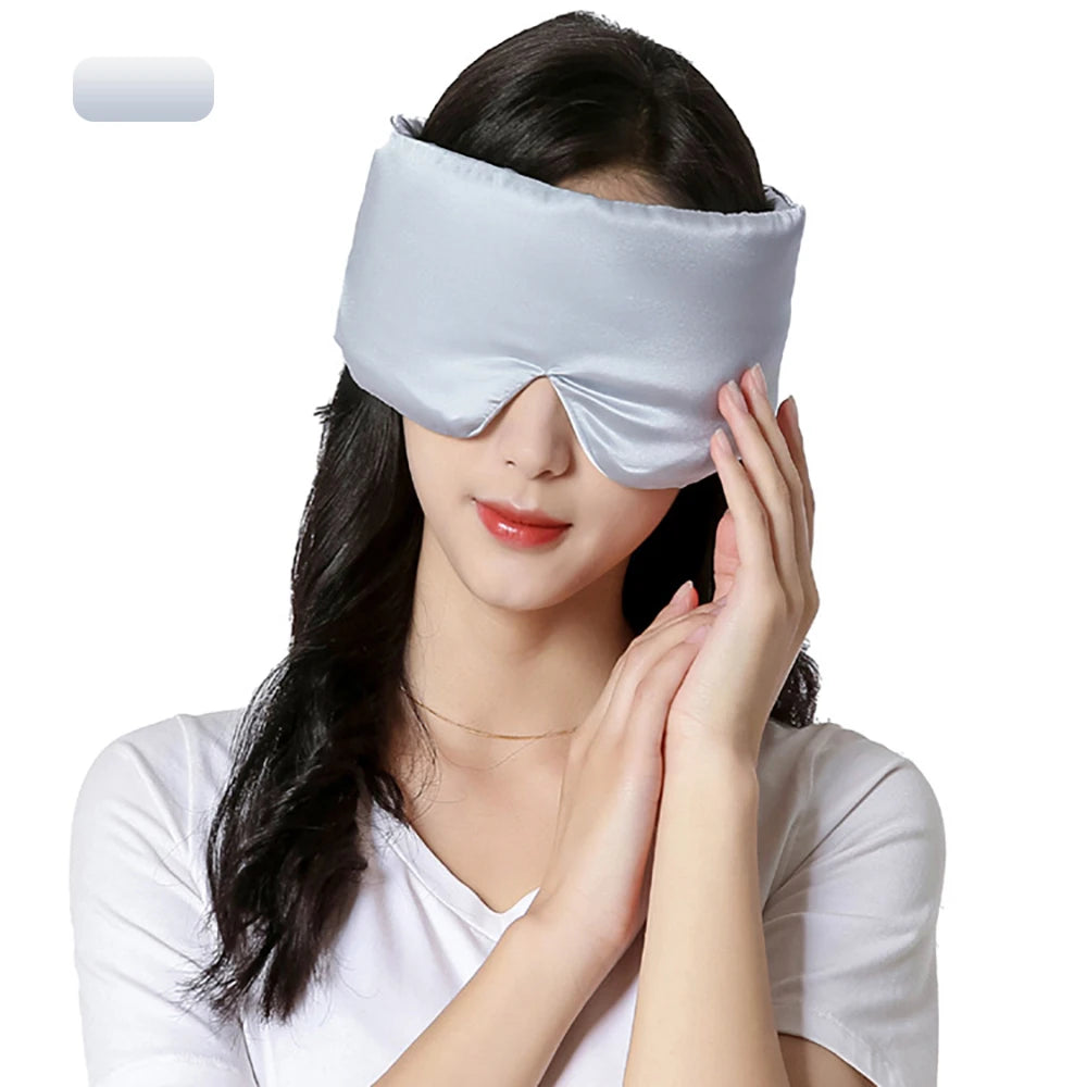 100% Sleeping Mask Mulberry Silk Eyepatch Blocking Light Eyemask Eyeshade Soft Padded Slaapmasker Travel Sleeping Aid