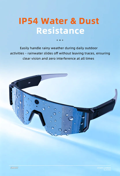 2026New AI Smart Glasses ChatGPT 1080P Camera 8MP Anti-shake Cycling Video&Photo Sport Sunglasses DualMic 32GB Windproof Goggles