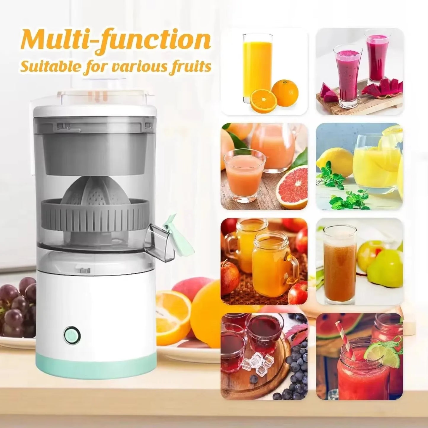 Portable Juice Juice Extractor Fully Automatic Fruit Household Juicer Automatic Orange Lemon Juice USB Extractor Extruder