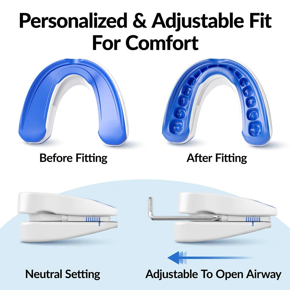 Adjustable Anti-Snoring Mouthpiece Nighttime Teeth Guard Sleeping Mouthguard for Bruxism Stop Snoring Device
