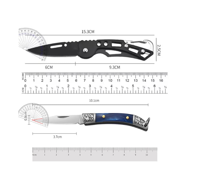 Stainless Steel Mini Pocket Knife Fruit Paring Knife with Non-slip Handle Multifunctional Folding Knife for Household Cooking