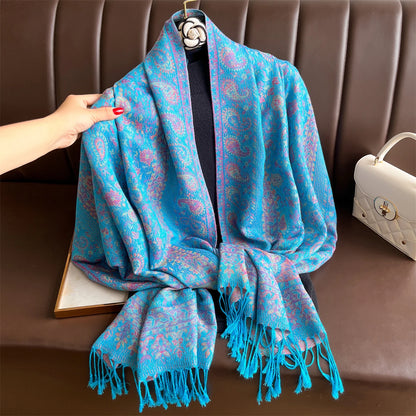 Luxury Winter Scarf Women Cashmere Warm Pashmina Brand Foulard Female Shawls Wraps Thick Soft Bufanda Poncho Scarves Stole 2025
