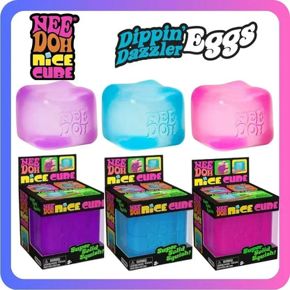 Trending Needoh Nice Ice Baby Fidget Cube 4 Pack Super Solid Squish Sensory Toys Non-toxic Squeeze Toys for ADHD and Autism Gift