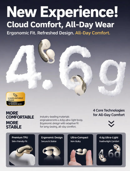 MONOISE Q8 AI Translation Earbuds Wireless Bluetooth 115 Languages Real Time Translator Semi In Ear Headphones with Mic