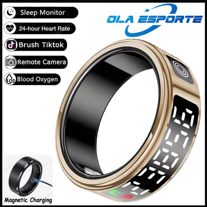 2026 Smart ring with charging compartment HD screen，sports mode 5ATM waterproof，long battery life smartring for ios Andriod