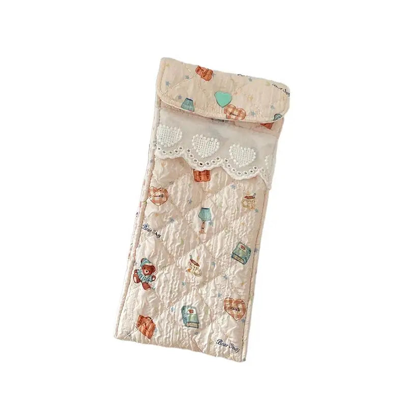Stylish Quilted Glasses Holder Cute Kawaii Pouch Soft and Fun for Sunglasses and Eyeglasses