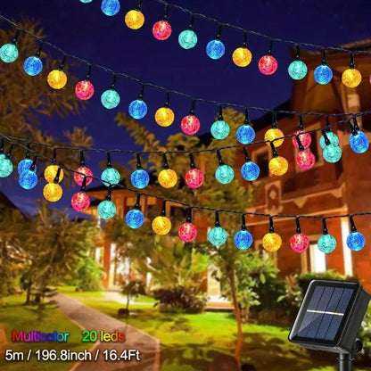 5/6.5/12M Solar Bubble Ball String Light Outdoor Lighting Waterproof 8 Functions Halloween Christmas Holiday Decorative Lamp