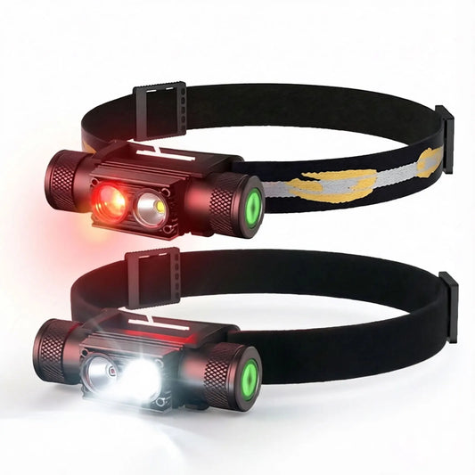SOLOLANDOR LED Mini Headlamp High Power White Red Headlight 18650 Rechargeable USB Type-C Torch Camping Hunting Flashlight Lamp