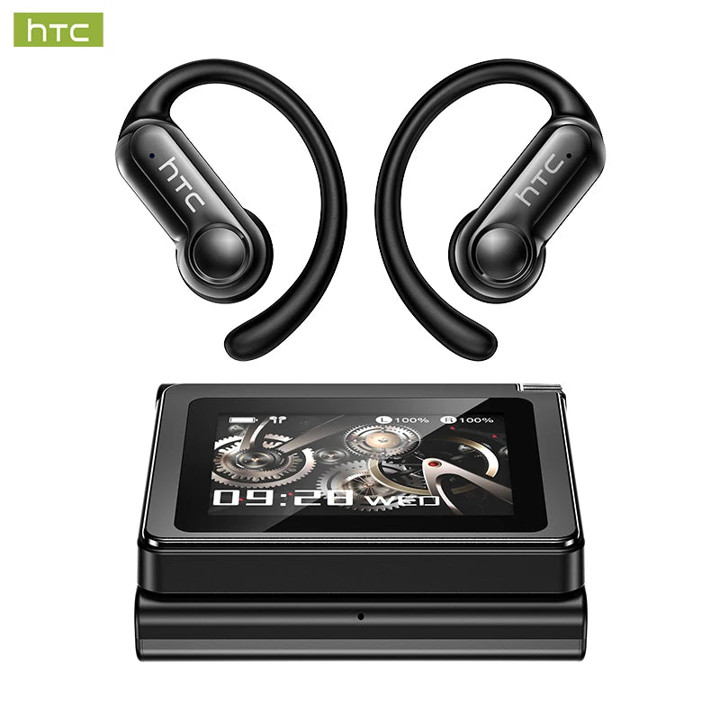 HTC NE80 TWS Wireless Bluetooth Cancelling Stereo Headset IPX5 Waterproof Long Playtime Sport Earbud with Digital Display