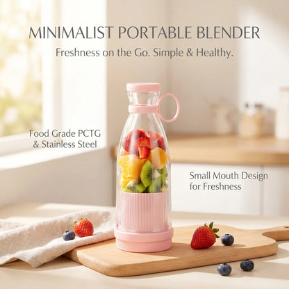 Portable Electric Juicer Cup with 6 Blades USB Mini Milkshake Blender Fresh Fruit Milk Mixing Tool for On-the-Go