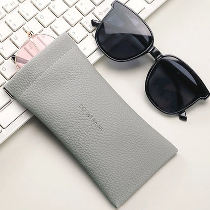 Litchi Magnetic Automatic Closing Glasses Bag Men Women Fashion Portable Soft PU Leather Reading Sunglasses Protective Pouch