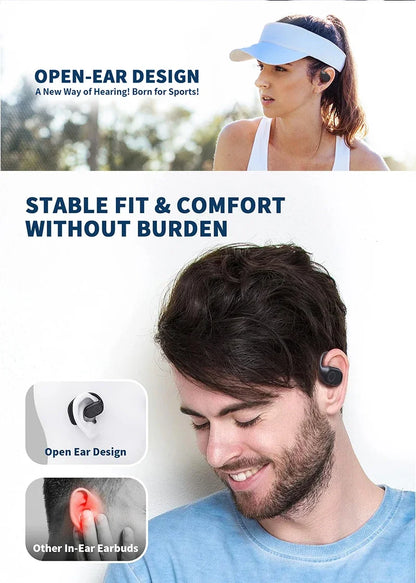 UYUXIO Open Ear Headphones Bluetooth 6.0 Wireless Sports Earbuds with Digital Display 40 Hours Playtime Ear buds for Traveling