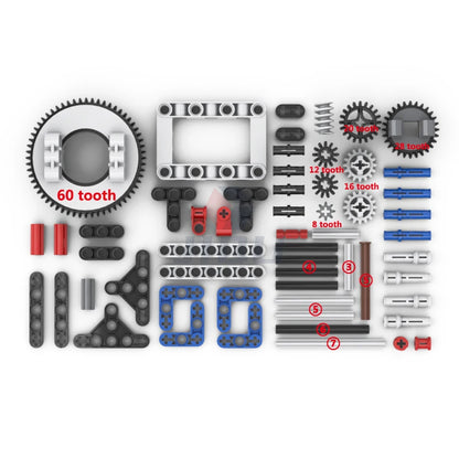 MOC Bricks Technical Accessories Gear Pin Axle Link Turntable Linear Actuator Compatible All Brands High-Tech Building Block Toy