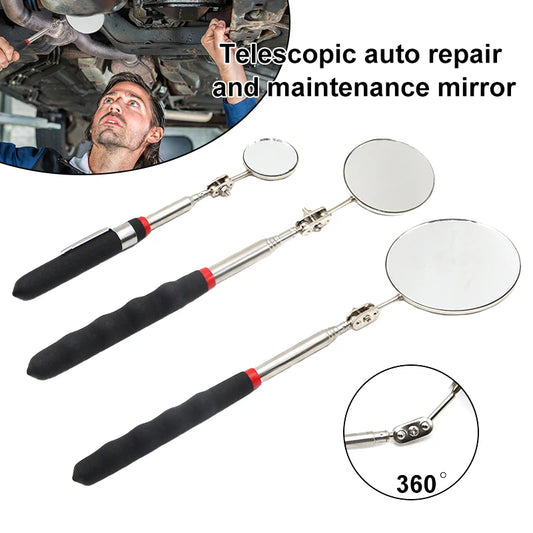 Universal Auto Repair Tool Accessory 360°Rotat Detection Fold Mirror Telescopic Bottom Inspection Mirror for Vehicle Maintenance