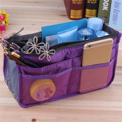 Multifunctional Bi-fold Storage Bag Large Capacity Makeup Bag with Mesh Grid Travel Storage Bag Mommy Bag Multi Pocket Cosmetic
