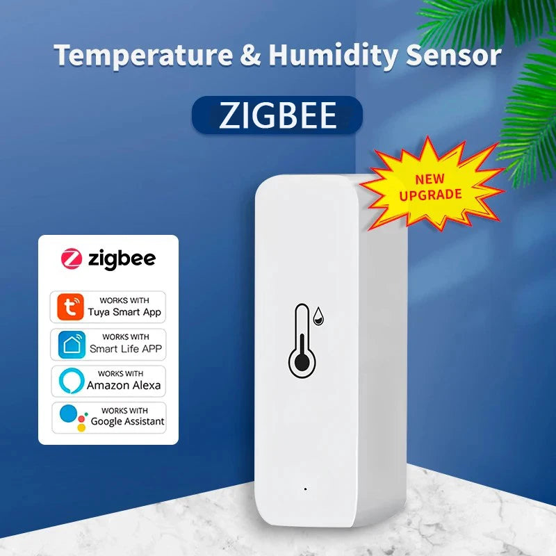 Tuya Zigbee Temperature And Humidity Sensor Indoor Thermometer For Home Work With Alexa Google Home Assistant zigbee gateway
