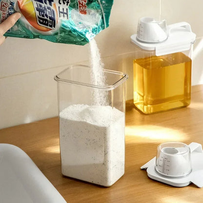 Laundry powder storage box, bathroom laundry detergent storage tank, transparent acrylic box, household necessities